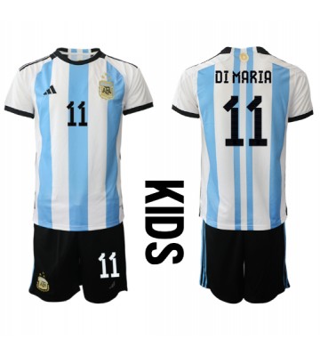 Argentina Angel Di Maria #11 babykläder Hemmatröja barn VM 2022 Korta ärmar (+ Korta byxor)